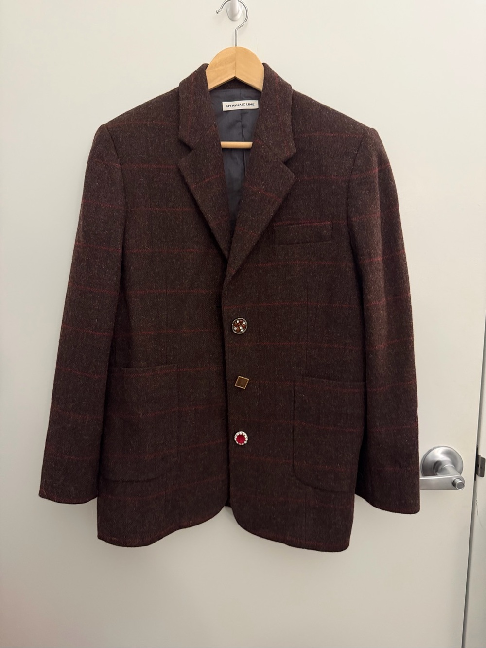 Vintage Burgundy Wool Blazer 36